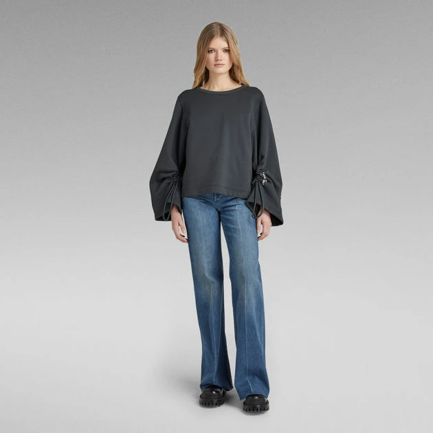 G-Star Raw Adjustable Sleeve Cropped Sweater - Image 5