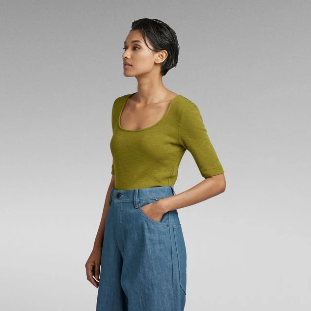 G-Star Raw Deep Scoop Slim 12 Sleeve Top - Image 2