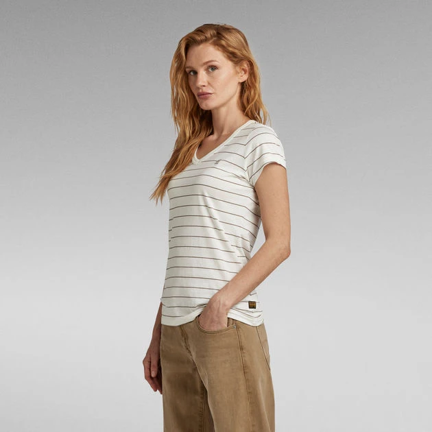 G-Star Raw Eyben Stripe Slim V-Neck Top - Image 2