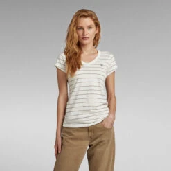 G-Star Raw Eyben Stripe Slim V-Neck Top