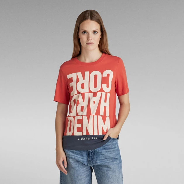 G-Star Raw Hard Core Denim Color Block T-Shirt