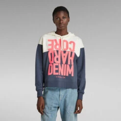 G-Star Raw Hard Core Denim Hoodie Color Block