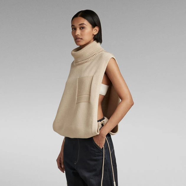 G-Star Raw Knitted Top Open Side Turtle Neck - Image 2