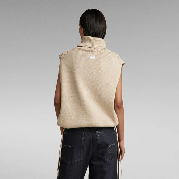 G-Star Raw Knitted Top Open Side Turtle Neck - Image 3