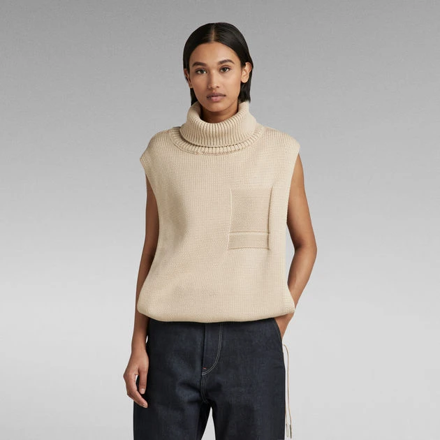 G-Star Raw Knitted Top Open Side Turtle Neck