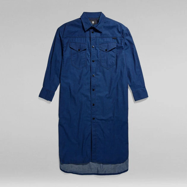 G-Star Raw Long Western Shirt Dress Evergreen - Image 4