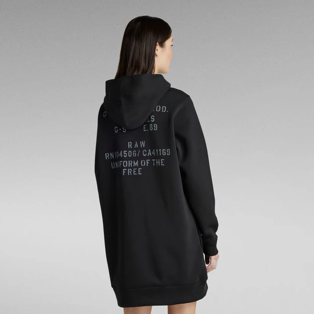 G-Star Raw Multi Graphic Loose Hooded Sweater Dress - Image 3