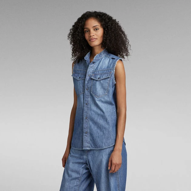 G-Star Raw Premium Slim Denim Sleeveless Shirt - Image 2