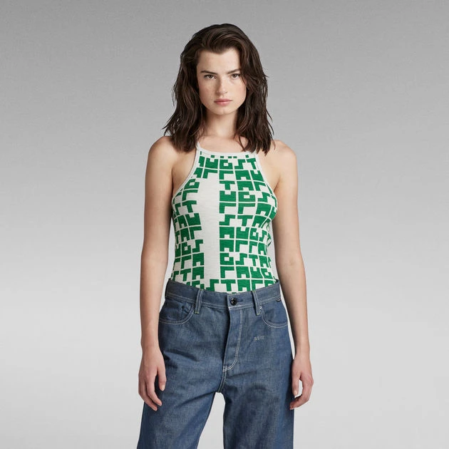 G-Star Raw Printed Tank Top Cropped Ultra Slim
