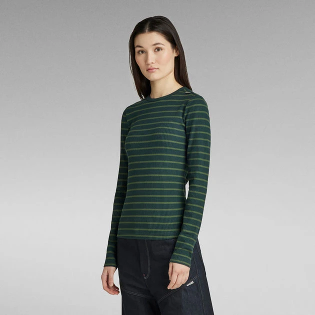 G-Star Raw Slim Rib 2.0 Stripe Top - Image 2