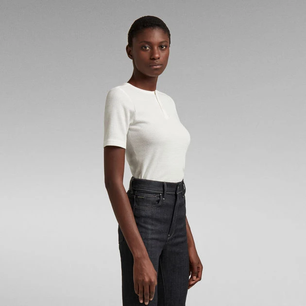 G-Star Raw Waffle Slim Granddad T-Shirt - Image 2